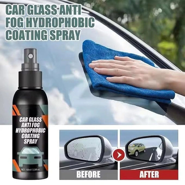 Car Glass Anti Fog Hydrophobic Coating Spray |Rainproof, Streak-Free Automotive Cleaner | Multipurpose Windshield